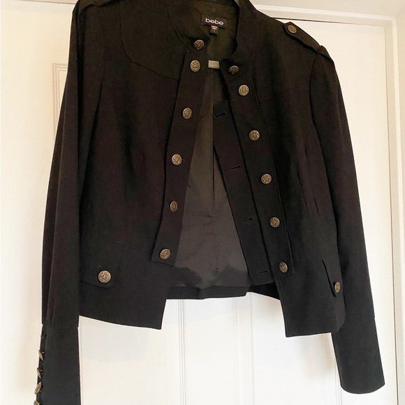 Bebe Black Military Style Women's Jacket in Size Large - Picture 7 of 10